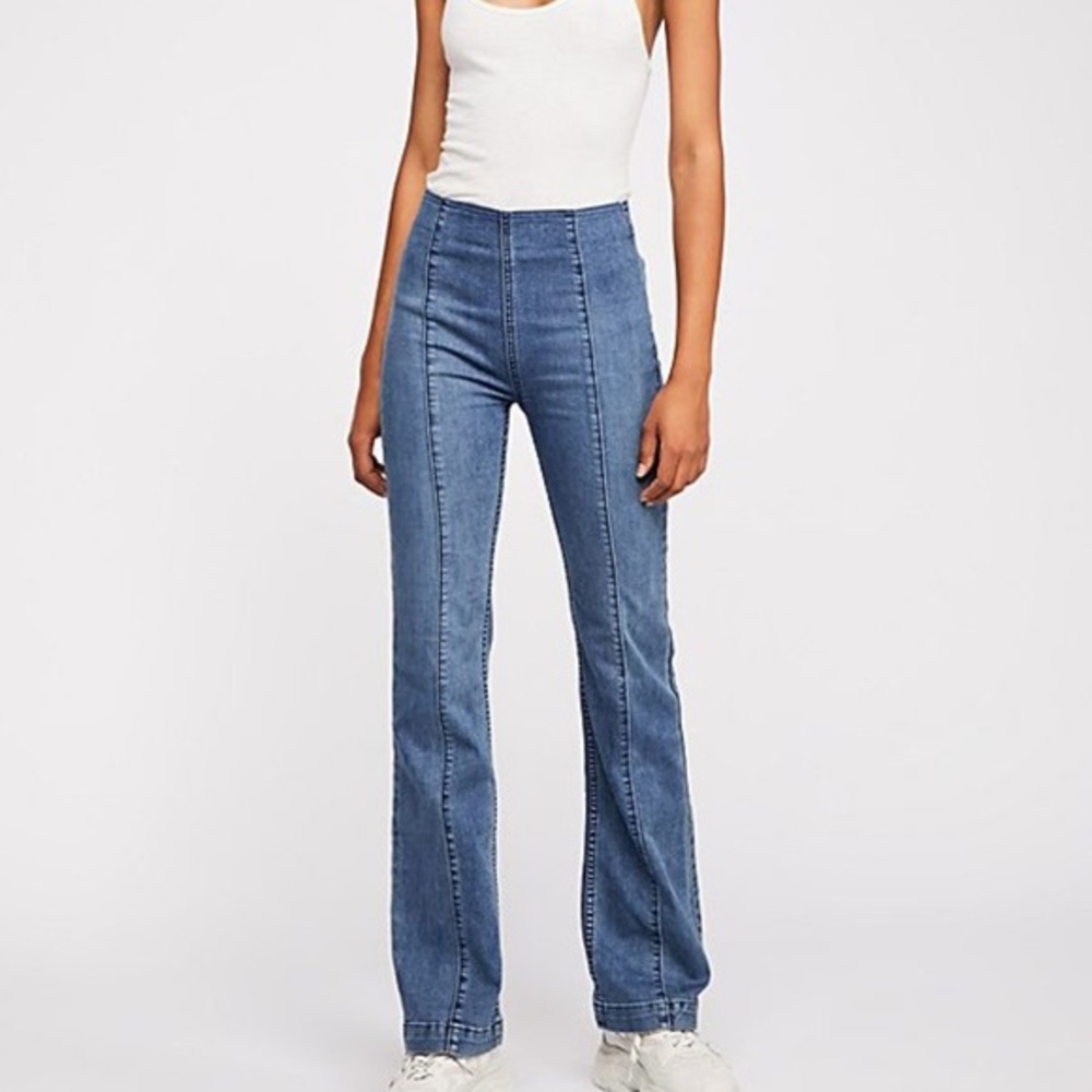 Free People We the Free | High Rise Pull on Flare Jeans